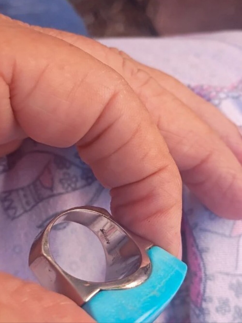 .925 Turquoise Ring Lg Stone
